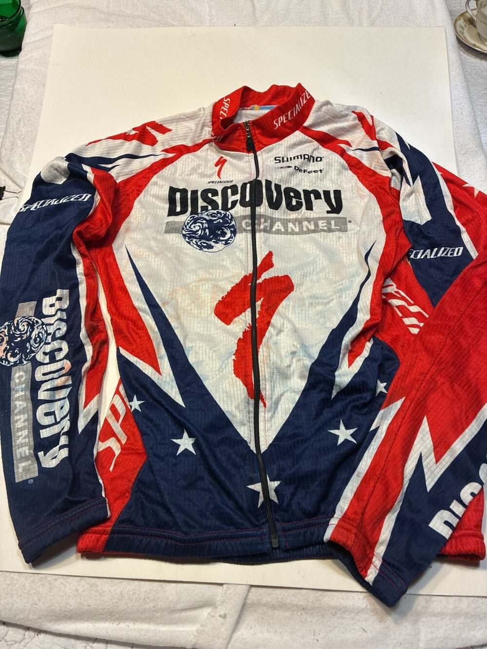 Vintage Squadra Discovery Channel USA Champion Long Sleeve Cycling Jersey
